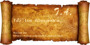 Tálos Alexandra névjegykártya